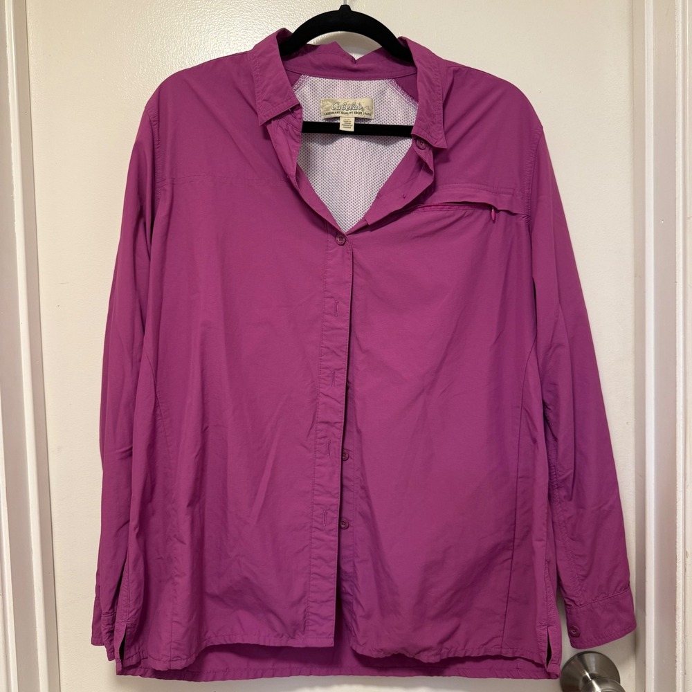 Cabelas Womens L/L‎ Long Sleeve Button Up Fishing Shirt